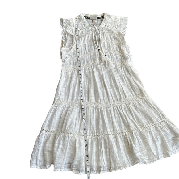Knox‎ Rose Women's Short Sleeve Tire Neck White Boho Midi Dress Size S - Picture 9 of 11